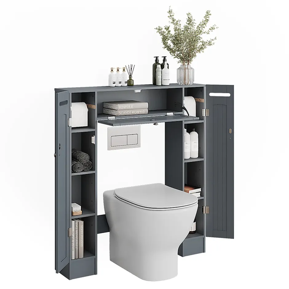 Vicco Armoire de toilette Gris 89x99cm avec 2 distributeurs de papier toilette