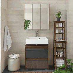 Vicco Armoire de toilette Anthracite Haute brillance 67.4x68cm* Armoire De Toilette