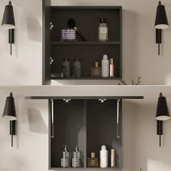 Vicco Armoire de toilette Anthracite 70x50cm avec des étagères