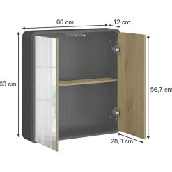Vicco armoire de toilette Anthracite 60x60cm* Armoire De Toilette