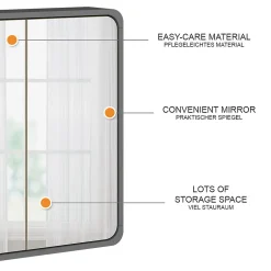 Vicco armoire de toilette Anthracite 60x60cm* Armoire De Toilette