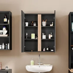Vicco Armoire de toilette Anthracite 70.4x84cm avec 2 portes* Armoire De Toilette