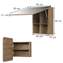 Vicco Armoire de toilette Chêne de force doré 60x50cm avec des étagères