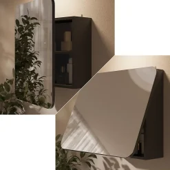Vicco Armoire de toilette Anthracite 60x50cm avec des étagères