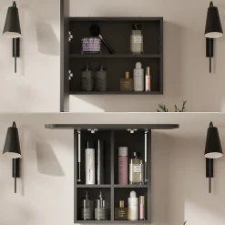 Vicco Armoire de toilette Anthracite 60x50cm avec des étagères