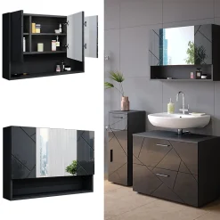 Vicco Armoire de toilette Anthracite Haute brillance 80.1x55cm* Armoire De Toilette
