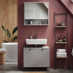Vicco Armoire de toilette Gris 70x65cm avec 2 portes* Armoire De Toilette
