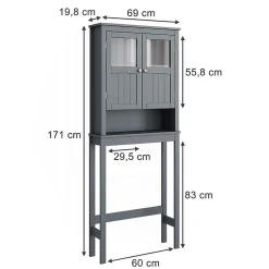 Vicco Armoire de toilette Gris 69x171cm