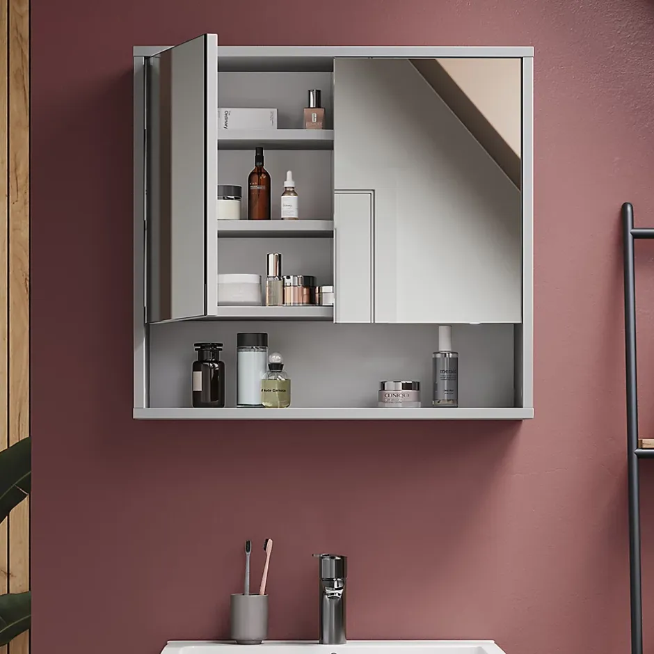 Vicco Armoire de toilette Blanc 70x65cm avec 2 portes