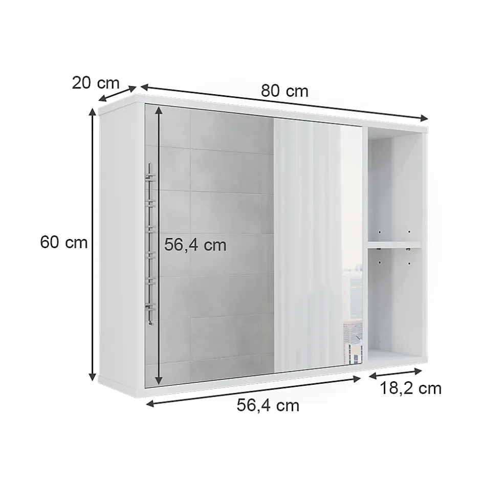 Vicco Armoire de toilette Blanc 80x60cm