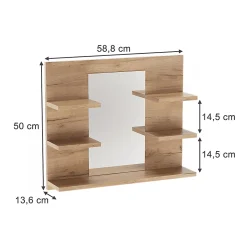 Vicco Armoire de toilette Chêne de force doré 58.8x50cm avec des étagères