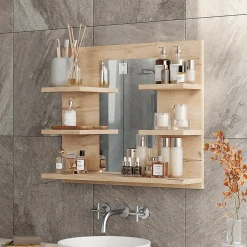 Vicco Armoire de toilette Chêne de force doré 58.8x50cm avec des étagères