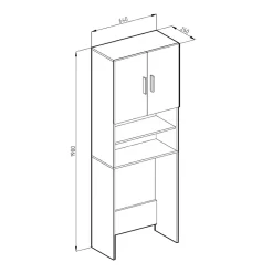 Vicco Armoire de toilette Blanc 64x190cm avec 2 portes