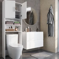 Vicco Armoire de toilette Blanc 64x190cm avec 2 portes