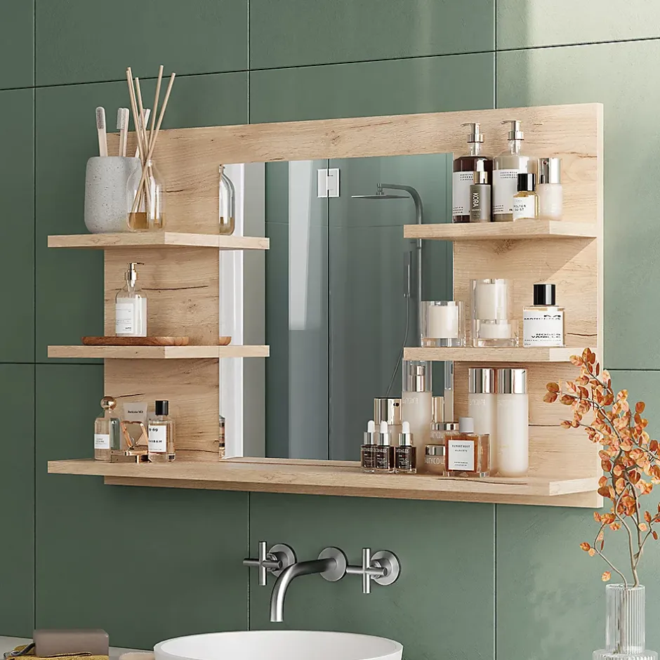 Vicco Armoire de toilette Chêne de force doré 78x50cm avec des étagères