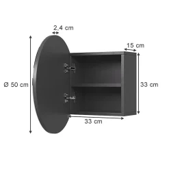 Vicco Armoire de toilette Anthracite 50x50cm avec 2 compartiments* Armoire De Toilette