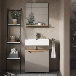 Vicco Armoire de toilette Grège 60x67cm avec étagère* Armoire De Toilette