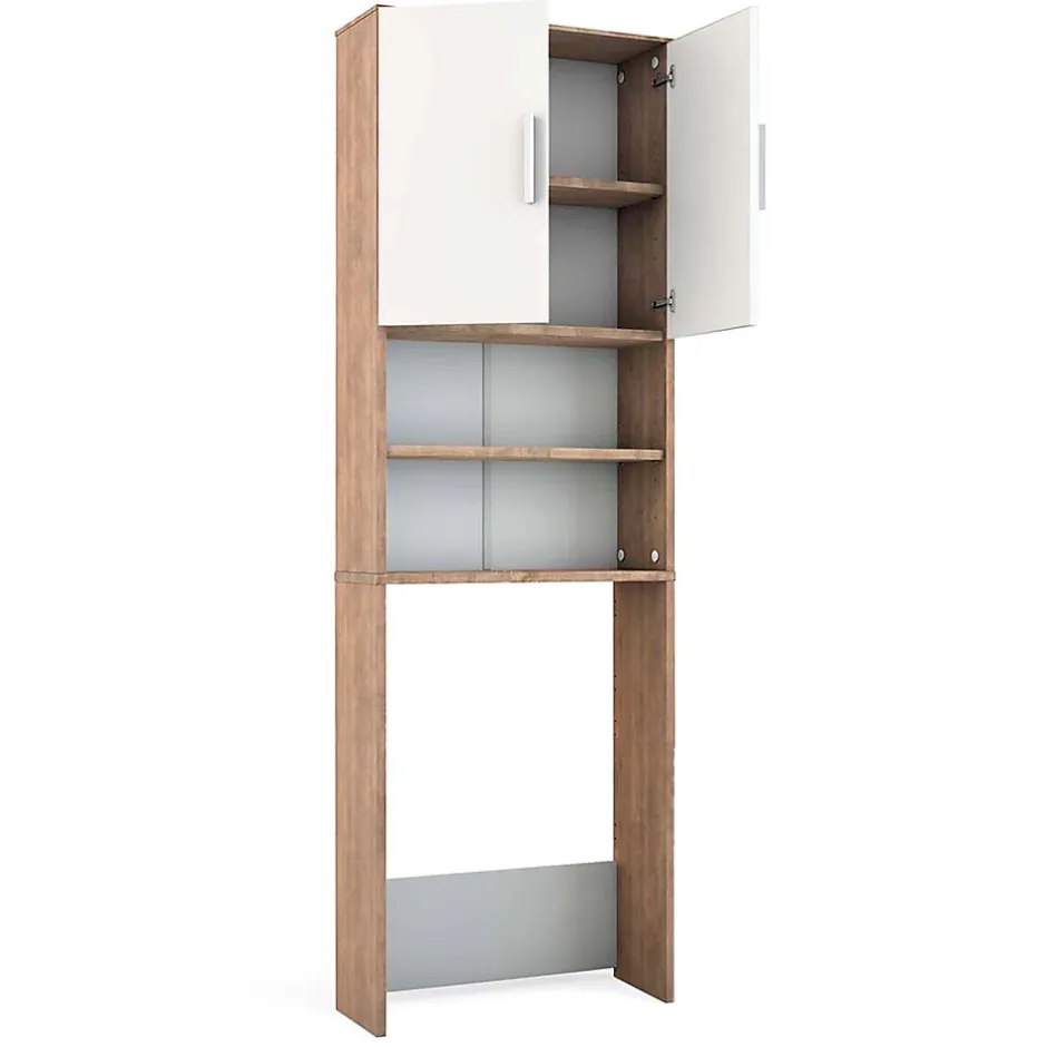 Vicco Armoire de toilette Sonoma/blanc 64x190cm avec 2 portes