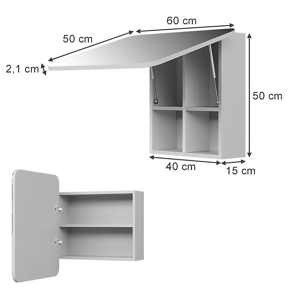 Vicco Armoire de toilette Blanc 60x50cm avec des étagères* Armoire De Toilette
