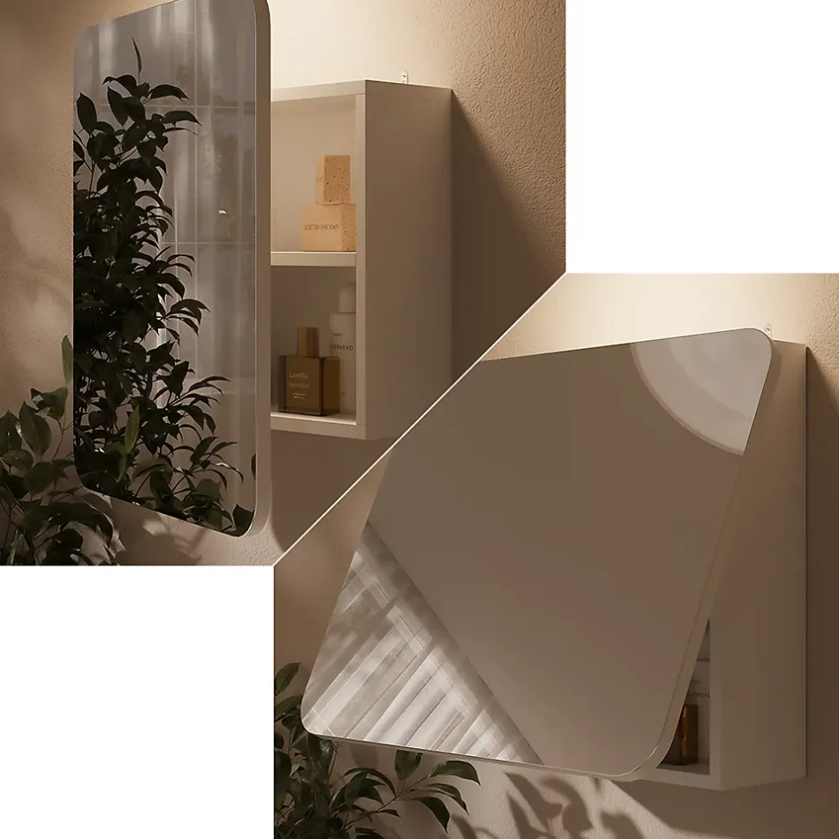 Vicco Armoire de toilette Blanc 60x50cm avec des étagères* Armoire De Toilette