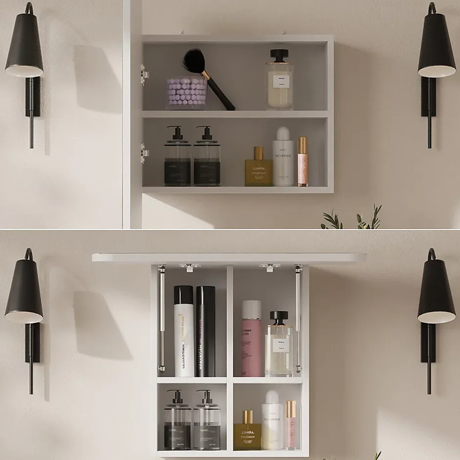 Vicco Armoire de toilette Blanc 60x50cm avec des étagères* Armoire De Toilette