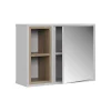 Vicco Armoire de toilette blanc/chêne 60x45cm avec 2 compartiments ouverts et 1 porte