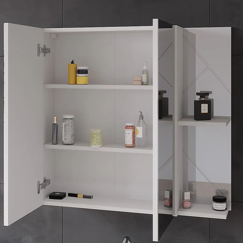 Vicco Armoire de toilette Blanc Haute brillance 80x75cm* Armoire De Toilette
