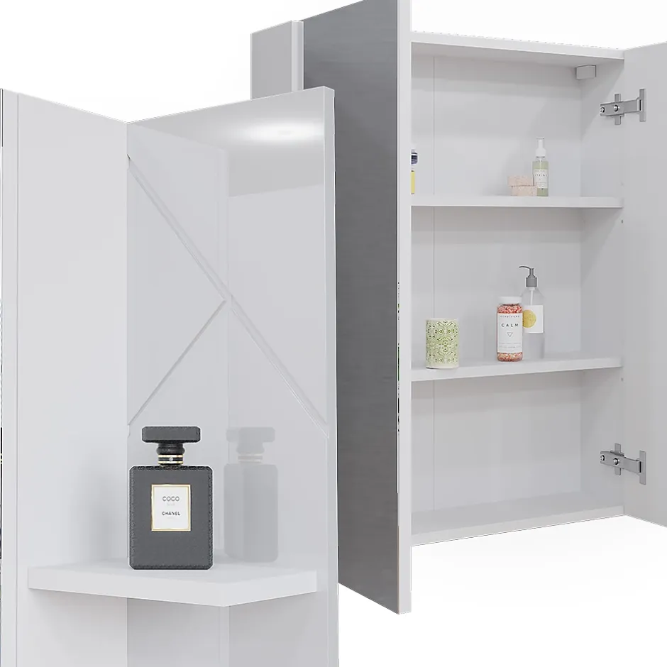 Vicco Armoire de toilette Blanc Haute brillance 80x75cm* Armoire De Toilette