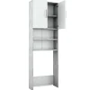 Vicco Armoire de toilette Béton/blanc 64x190cm avec 2 portes* Meuble Wc