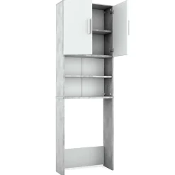 Vicco Armoire de toilette Béton/blanc 64x190cm avec 2 portes* Meuble Wc