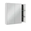 Vicco Armoire de toilette blanc/gris 80x75cm avec des étagères ouvertes