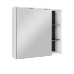 Vicco Armoire de toilette blanc/gris 80x75cm avec des étagères ouvertes