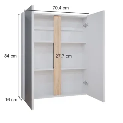 Vicco Armoire de toilette Blanc 70.4x84cm avec 2 portes* Armoire De Toilette