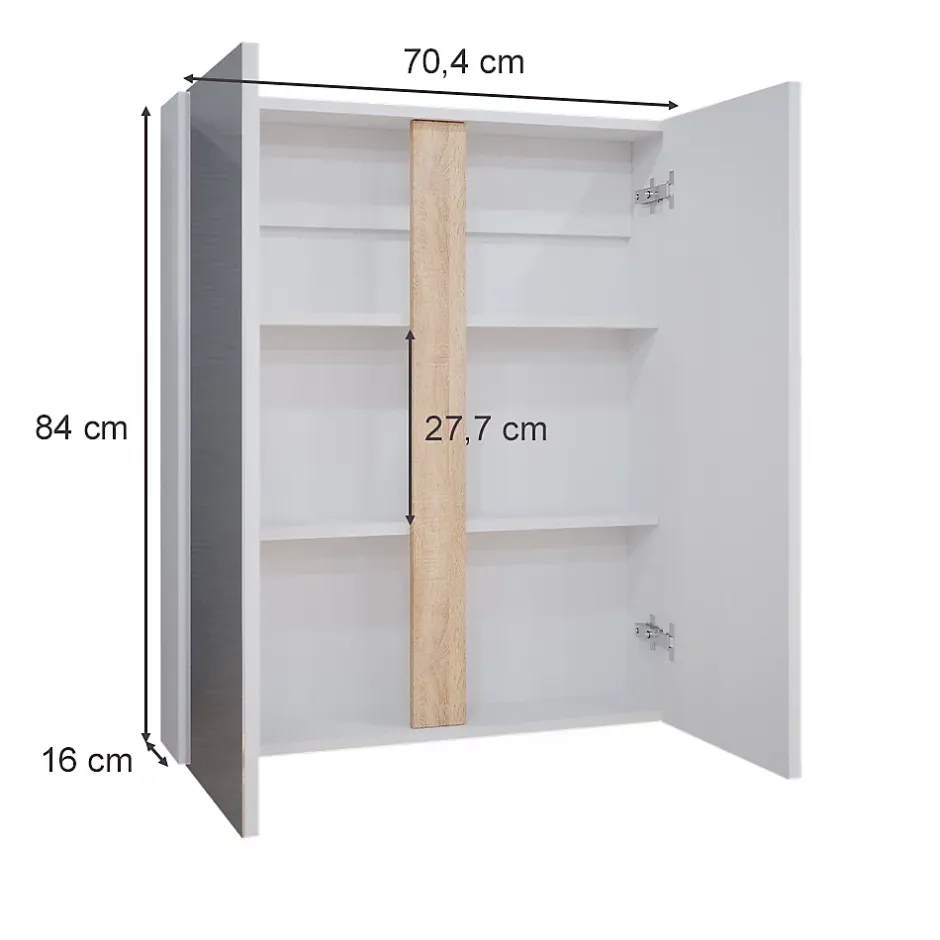 Vicco Armoire de toilette Blanc 70.4x84cm avec 2 portes* Armoire De Toilette