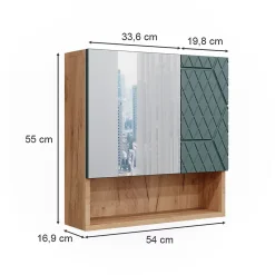 Vicco Armoire de toilette Vert/force de lor Chêne 54x55cm* Armoire De Toilette