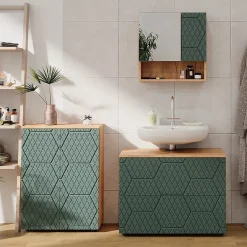 Vicco Armoire de toilette Vert/force de lor Chêne 54x55cm* Armoire De Toilette