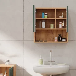 Vicco Armoire de toilette Vert/force de lor Chêne 54x55cm* Armoire De Toilette