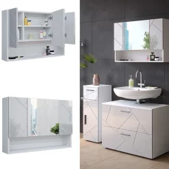 Vicco Armoire de toilette Blanc Haute brillance 80.1x55cm