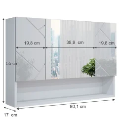Vicco Armoire de toilette Blanc Haute brillance 80.1x55cm