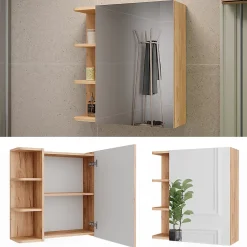 Vicco Armoire de toilette Chêne de force doré 62x64cm