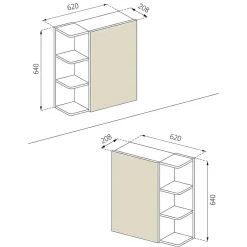 Vicco Armoire de toilette Chêne de force doré 62x64cm