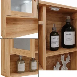 Vicco Armoire de toilette bambou/rotin 56x58cm avec miroir* Armoire De Toilette