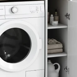 Vicco Armoire machine à laver Blanc 93.5x88.5cm avec 3 compartiments* Meuble Wc