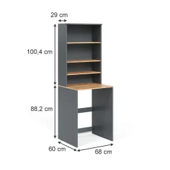 Vicco Armoire machine à laver Anthracite/chêne doré 66x88.2cm 2 parties avec étagère