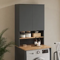 Vicco Armoire machine à laver Anthracite/chêne doré 68x100.4cm