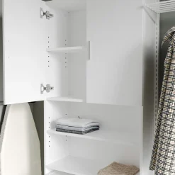 Vicco Armoire machine à laver Blanc 64x190cm avec 2 portes courtes* Meuble Wc