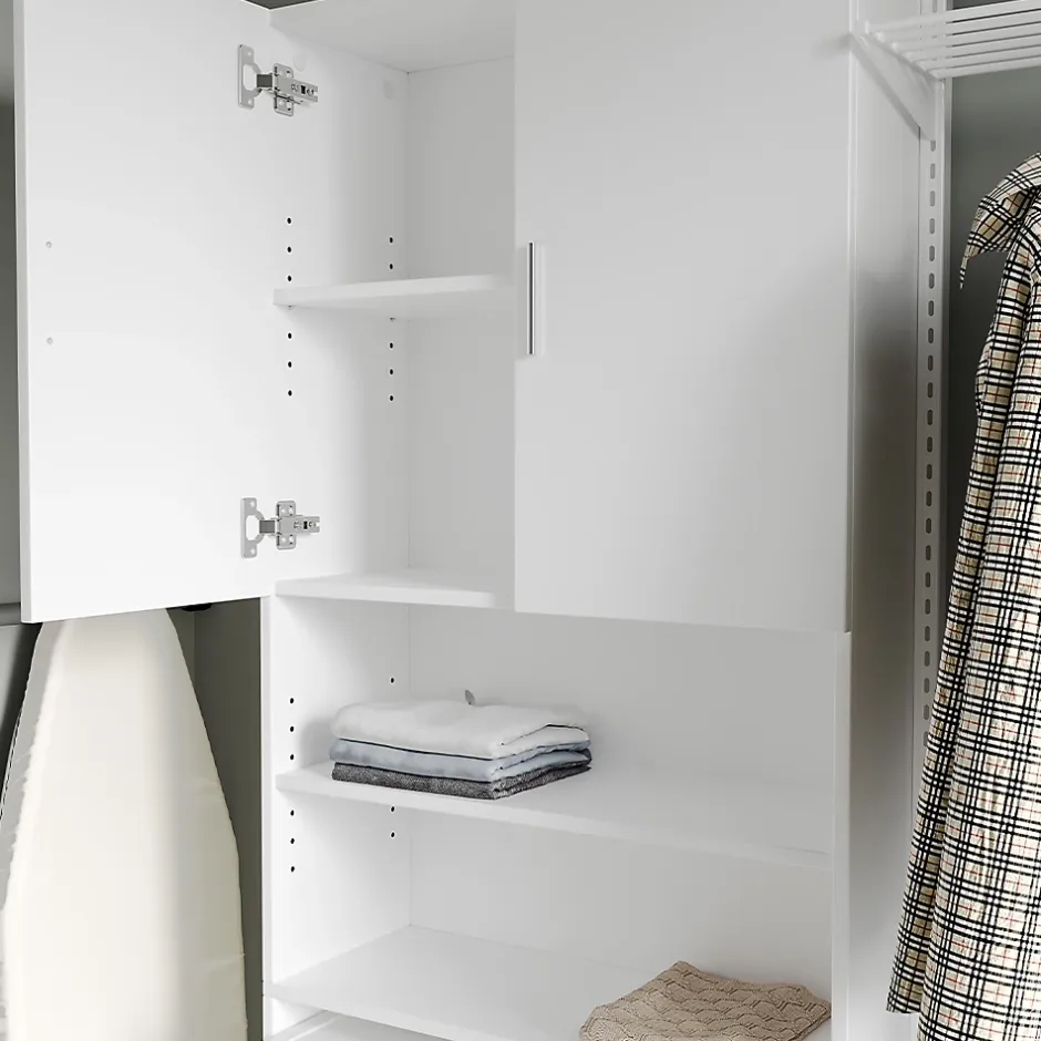 Vicco Armoire machine à laver Blanc 64x190cm avec 2 portes courtes* Meuble Wc