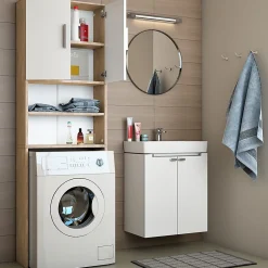 Vicco Armoire machine à laver Blanc/Sonoma 64x190cm