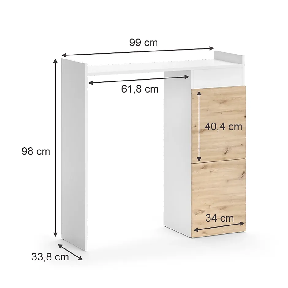 Vicco Armoire machine à laver Blanc 99x98cm avec 2 tiroirs