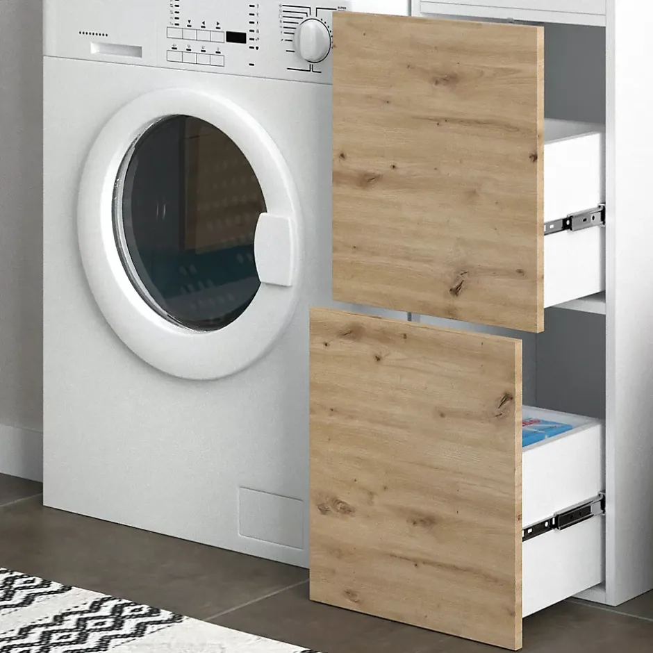 Vicco Armoire machine à laver Blanc 99x98cm avec 2 tiroirs